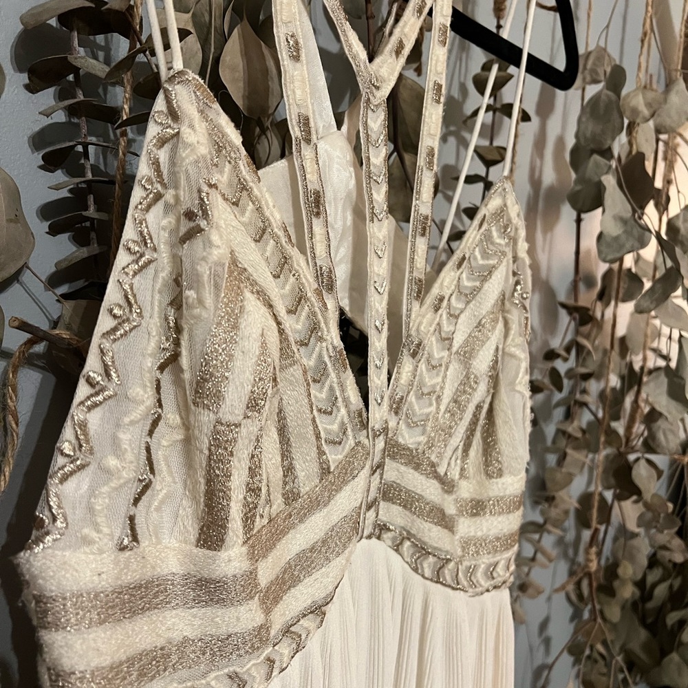 Free People Cream Maxi Dress with Embellished Bodice - Picture 9 of 16